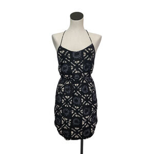 Madewell Silk Starview Cami Summer Mini Dress in Batik Grid Size Small